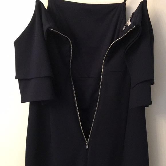 Maggy London Navy Blue Ruffle Strappy Midi Formal Dress 4 - Picture 7 of 7
